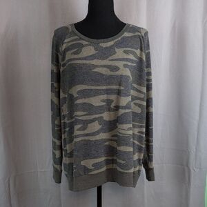 Torrid Camouflage Crewneck Sweater in Olive and‎ Charcoal